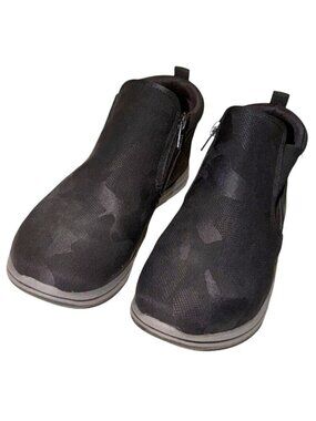 Clark Cloudsteppers Black Camo Side Zip Ankle Boots Size 7